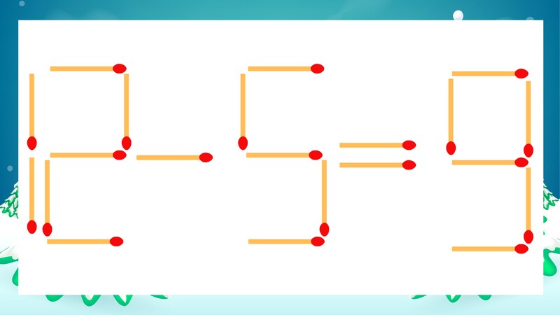 【マッチ棒クイズ】1本だけ動かして正しい式に：12-5=9？
