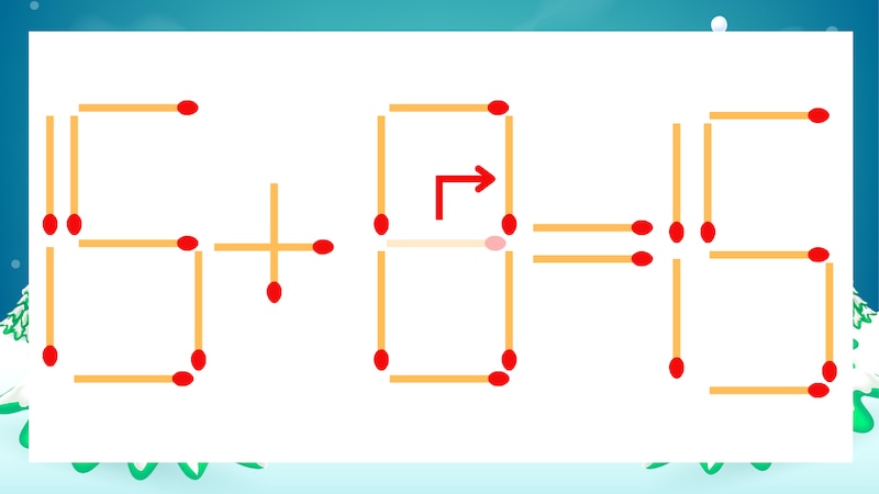 【マッチ棒クイズ】1本だけ動かして正しい式に：15+6=15？の正解画像