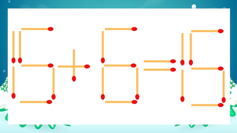 【マッチ棒クイズ】1本だけ動かして正しい式に：15+6=15？の画像