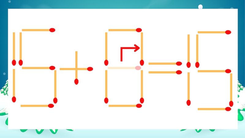 【マッチ棒クイズ】1本だけ動かして正しい式に：15-6=15？の正解画像