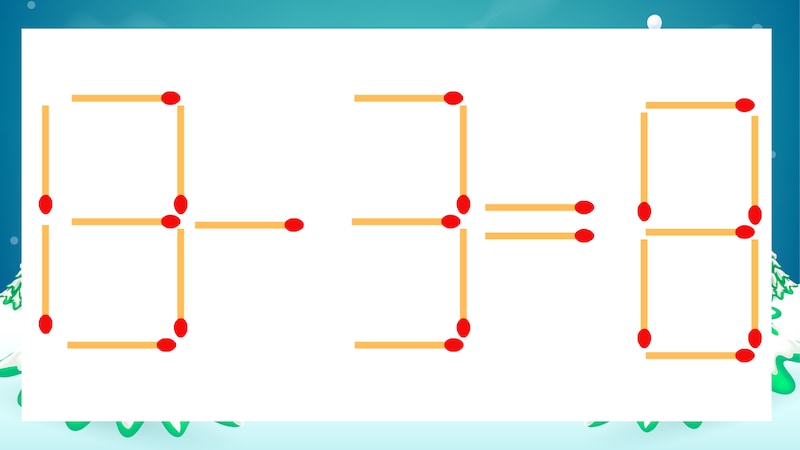 【マッチ棒クイズ】1本だけ動かして正しい式に：13-3=8？