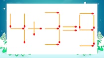【マッチ棒クイズ】1本だけ動かして正しい式に：4+3=9？