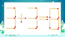 【マッチ棒クイズ】1本だけ動かして正しい式に：3+3=8？