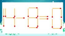 【マッチ棒クイズ】1本だけ動かして正しい式に：14-8=0？