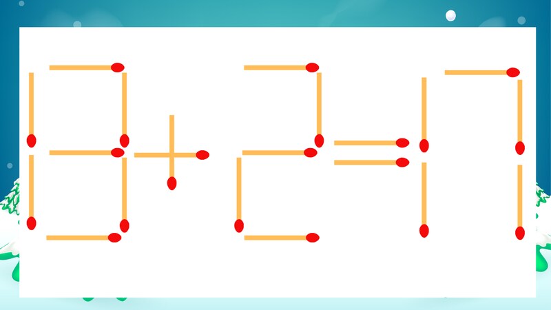 【マッチ棒クイズ】1本だけ動かして正しい式に：13+2=17？