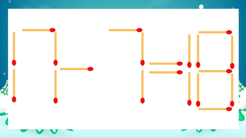 【マッチ棒クイズ】1本だけ動かして正しい式に:17-7=18?の画像