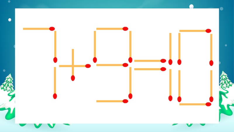 【マッチ棒クイズ】1本だけ動かして正しい式に:7+9=10?