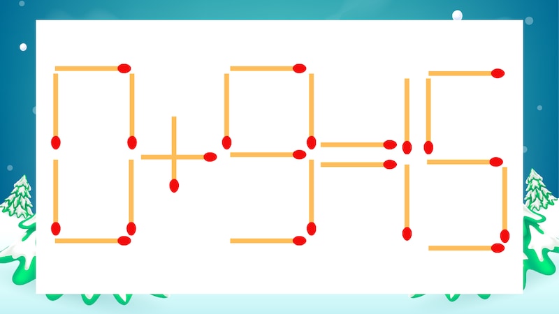 【マッチ棒クイズ】1本だけ動かして正しい式に：0+9=15？