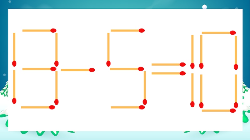 【マッチ棒クイズ】1本だけ動かして正しい式に：13-5=10？の画像