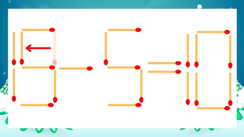 【マッチ棒クイズ】1本だけ動かして正しい式に：13-5=10？の正解画像