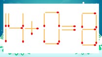 【マッチ棒クイズ】1本だけ動かして正しい式に：14-0=8？