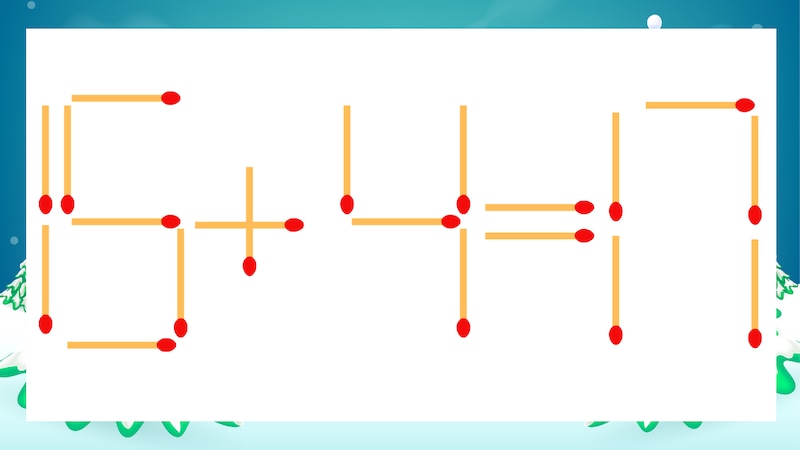【マッチ棒クイズ】1本だけ動かして正しい式に：15+4=17？
