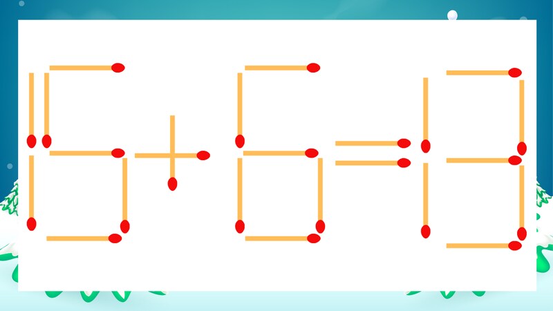 【マッチ棒クイズ】1本だけ動かして正しい式に：15+6=13？の画像