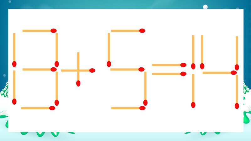 【マッチ棒クイズ】1本だけ動かして正しい式に：13+5=14？
