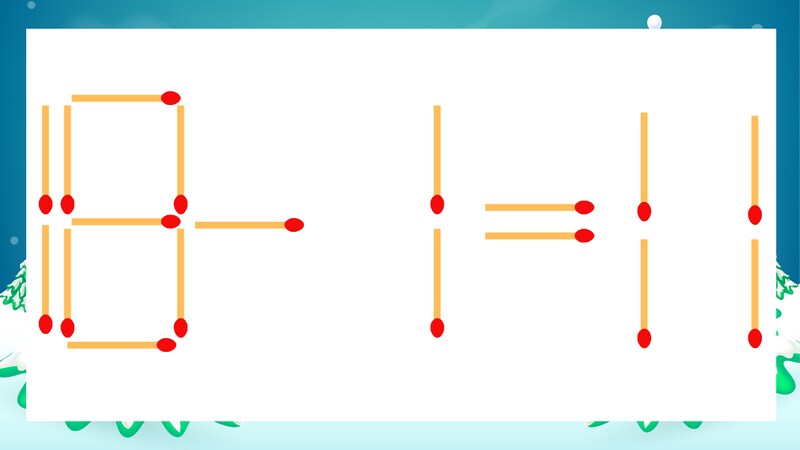 【マッチ棒クイズ】1本だけ動かして正しい式に：18-1=11？
