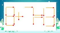 【マッチ棒クイズ】1本だけ動かして正しい式に：8+7=13？