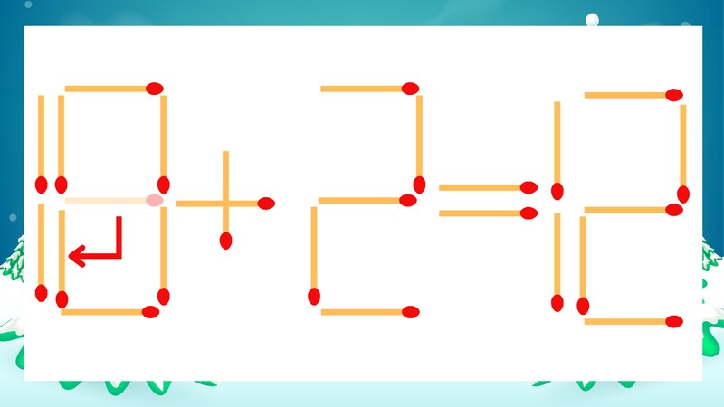 【マッチ棒クイズ】1本だけ動かして正しい式に：19+2=12？の正解画像