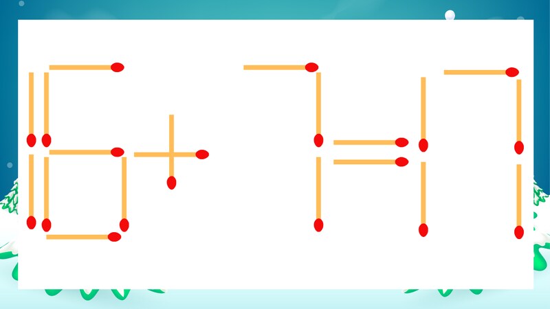 【マッチ棒クイズ】1本だけ動かして正しい式に：16+7=17？の画像