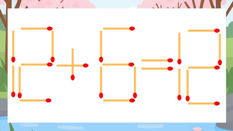 【マッチ棒クイズ】1本だけ動かして正しい式に：12+6=12？の画像