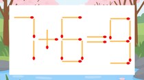 【マッチ棒クイズ】1本だけ動かして正しい式に：7+6=9？
