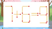 【マッチ棒クイズ】1本だけ動かして正しい式に：7+6=9？