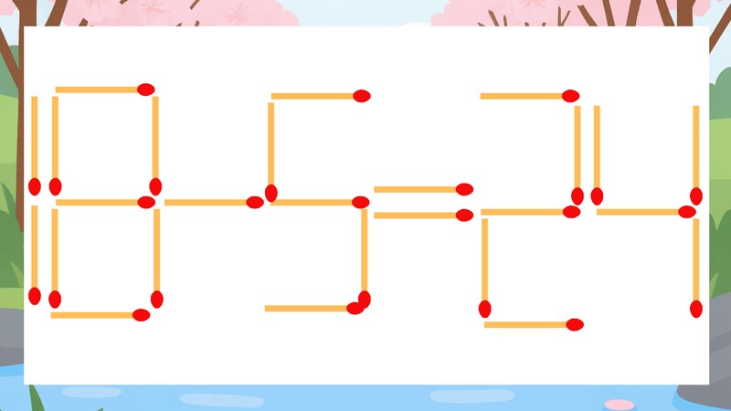 【マッチ棒クイズ】1本だけ動かして正しい式に：18-5=24？の画像