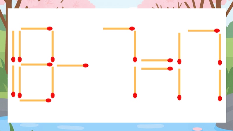 【マッチ棒クイズ】1本だけ動かして正しい式に:18-7=17?の画像