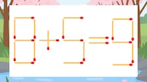 【マッチ棒クイズ】1本だけ動かして正しい式に：8+5=9？