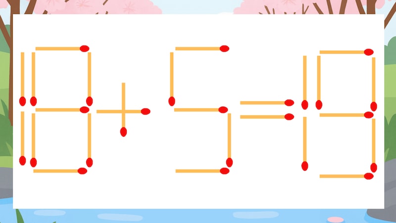 【マッチ棒クイズ】1本だけ動かして正しい式に：18+5=19？の画像