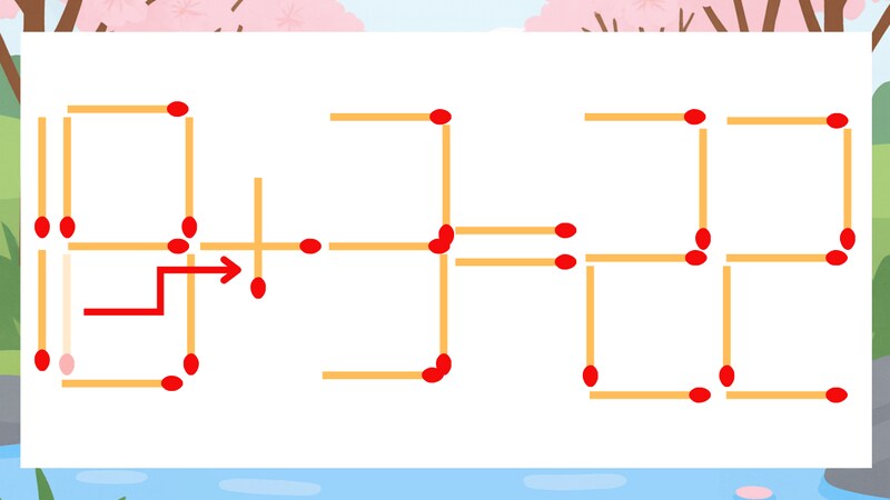 【マッチ棒クイズ】1本だけ動かして正しい式に：18-3=22？の正解画像