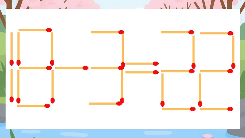 【マッチ棒クイズ】1本だけ動かして正しい式に：18-3=22？の画像
