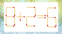 【マッチ棒クイズ】1本だけ動かして正しい式に：8＋2＝6？