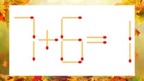 【マッチ棒クイズ】1本だけ動かして正しい式に：7＋6＝1？