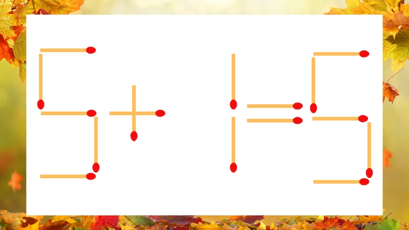 【マッチ棒クイズ】1本だけ動かして正しい式に:5+1=5?の画像
