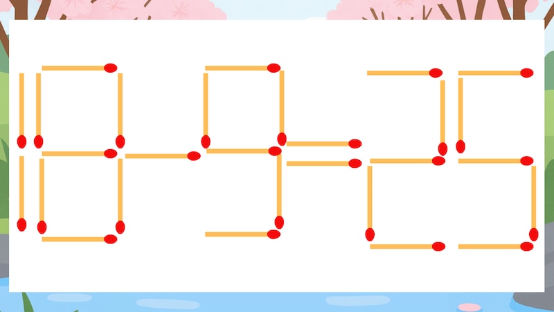 【マッチ棒クイズ】1本だけ動かして正しい式に：18-9=25？の画像