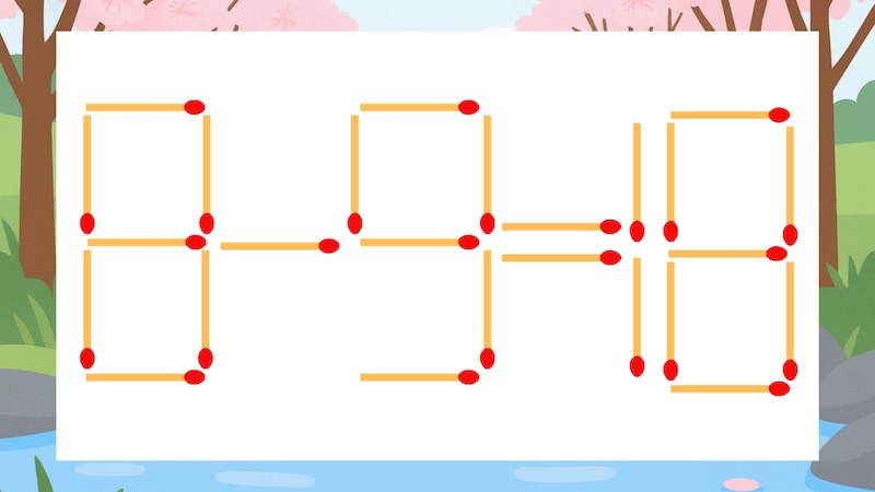 【マッチ棒クイズ】1本だけ動かして正しい式に:8-9=18?の画像