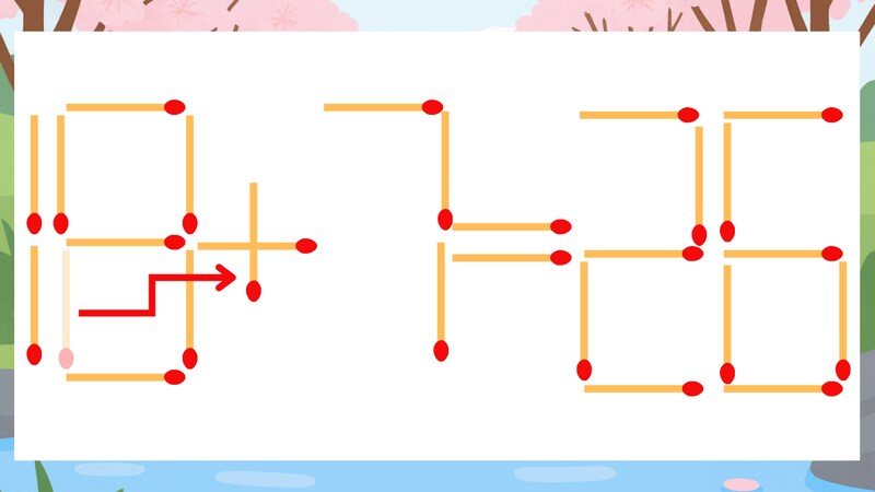 【マッチ棒クイズ】1本だけ動かして正しい式に:18-7=26?の正解画像