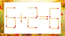 【マッチ棒クイズ】1本だけ動かして正しい式に：6＋2＝6？