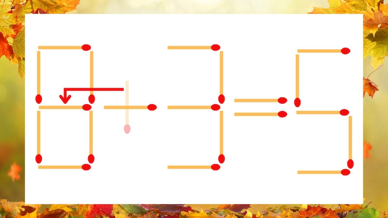 【マッチ棒クイズ】1本だけ動かして正しい式に:0+3=5?の正解画像