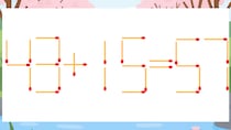 【マッチ棒クイズ】1本だけ動かして正しい式に：43+15=57？
