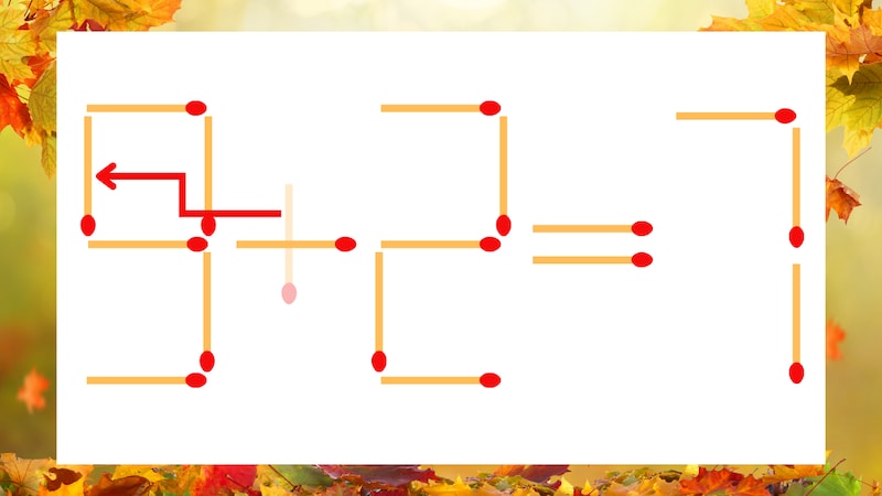 【マッチ棒クイズ】1本だけ動かして正しい式に:3+2=7?の正解画像