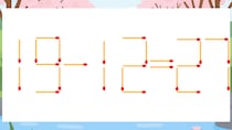 【マッチ棒クイズ】1本だけ動かして正しい式に：19-12=27？