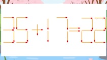 【マッチ棒クイズ】1本だけ動かして正しい式に：35+17=22？