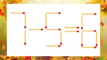 【マッチ棒クイズ】1本だけ動かして正しい式に：7−5＝6？
