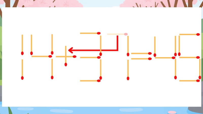 【マッチ棒クイズ】1本だけ動かして正しい式に：14-37=45？の正解画像