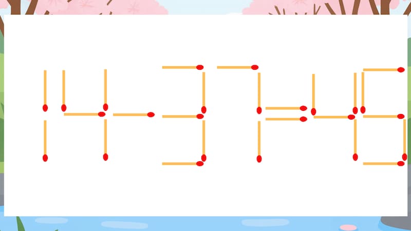 【マッチ棒クイズ】1本だけ動かして正しい式に：14-37=45？の画像