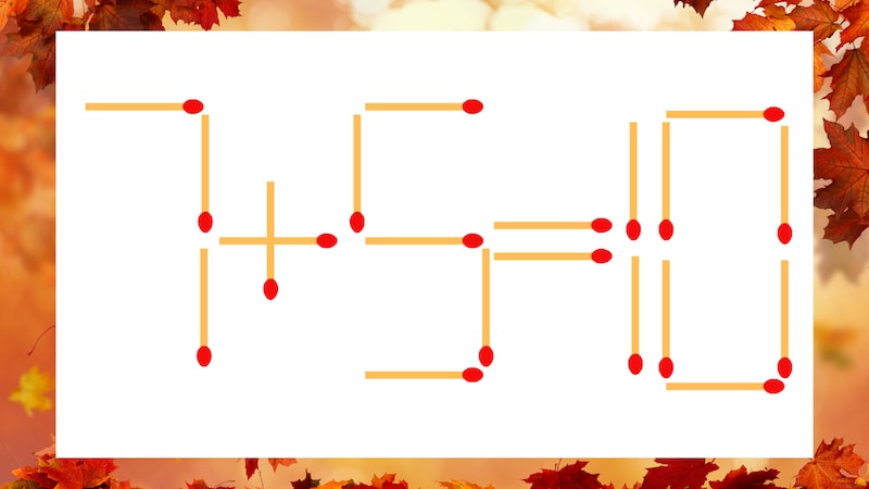 【マッチ棒クイズ】1本だけ動かして正しい式に：7＋5＝10？の画像