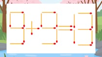 【マッチ棒クイズ】1本だけ動かして正しい式に：9+9=13？