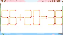 【マッチ棒クイズ】1本だけ動かして正しい式に：56+20=38？