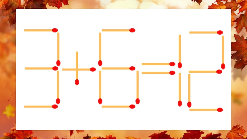 【マッチ棒クイズ】1本だけ動かして正しい式に:3+6=12?の画像